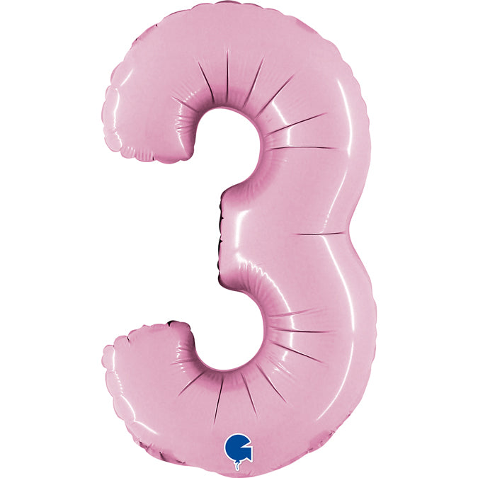 Grabo Mini Pastel Pink Foil Numbers 3