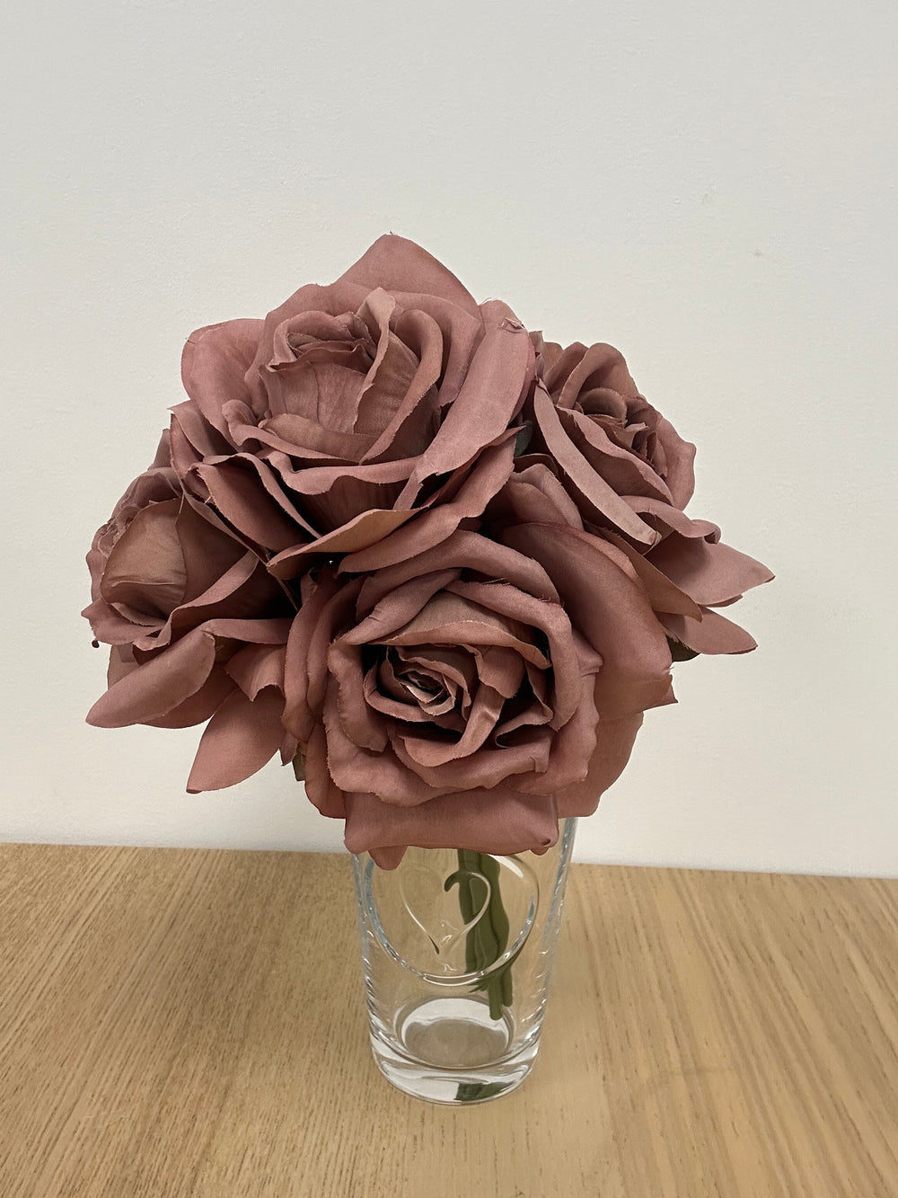 27CM Puce Open Rose X 5