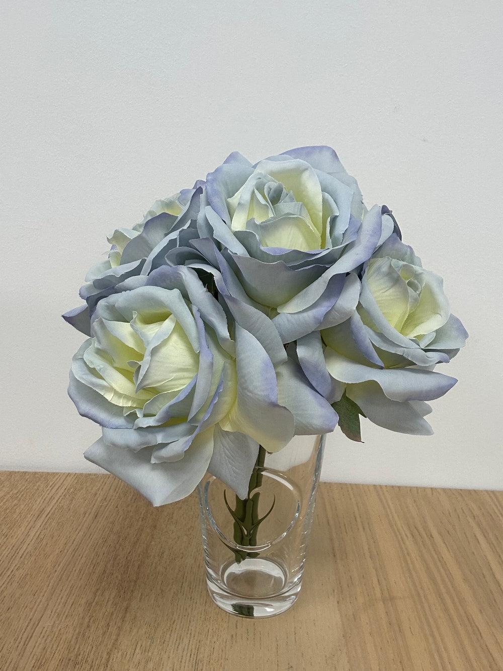 27CM Blue Open Rose X 5