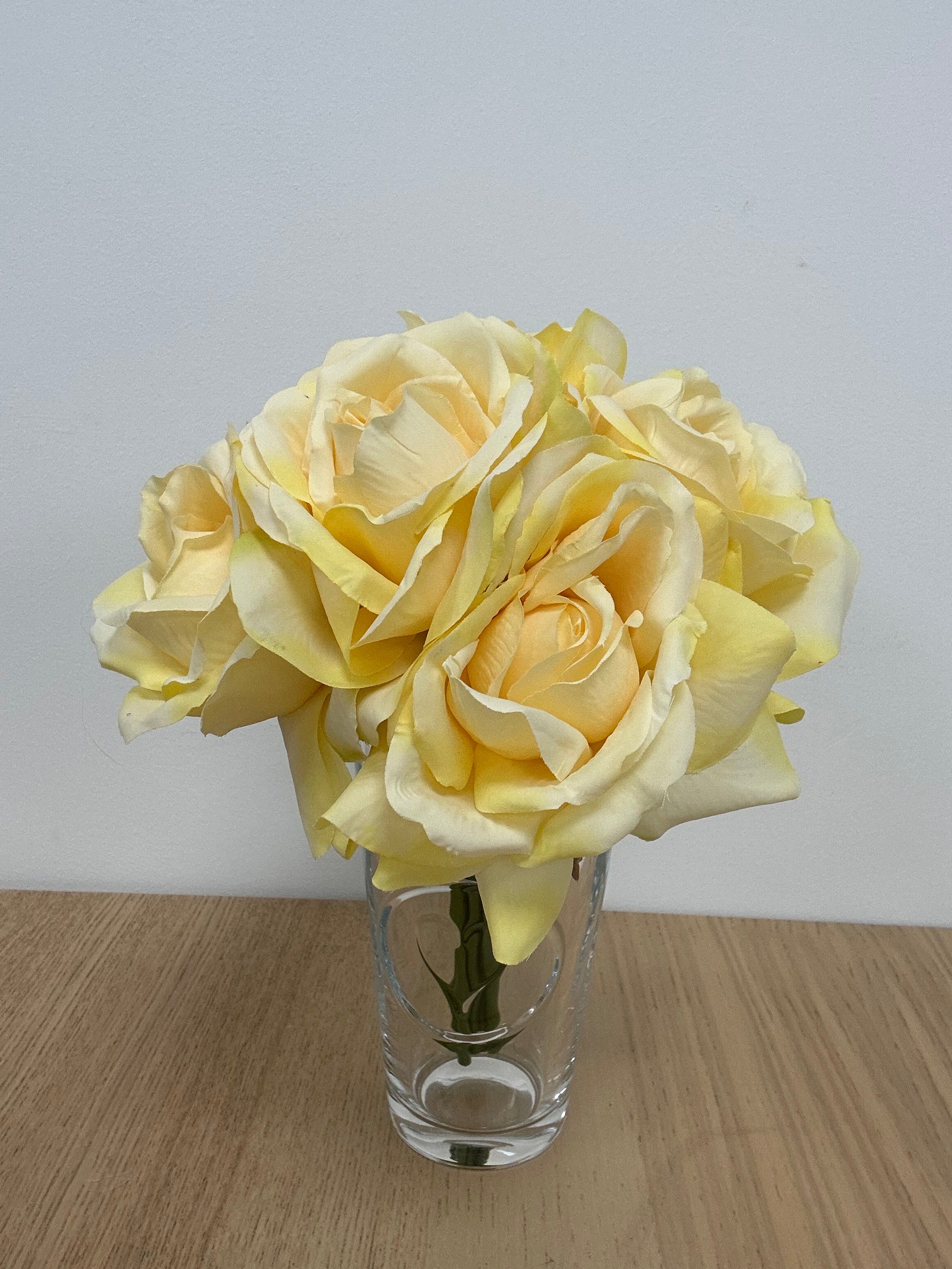 27CM Yellow Open Rose X 5