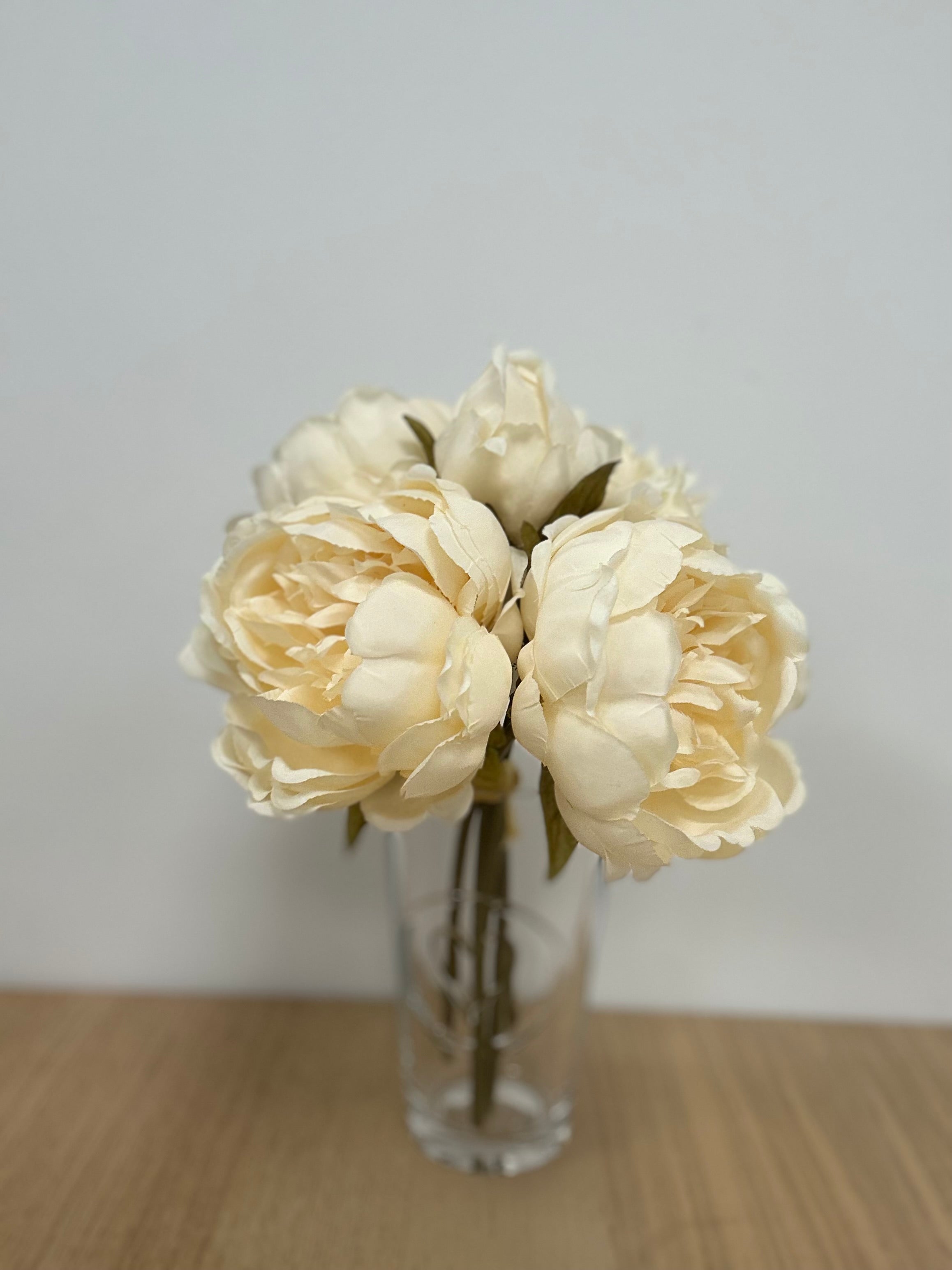 28CM Light Peach Peony X 5