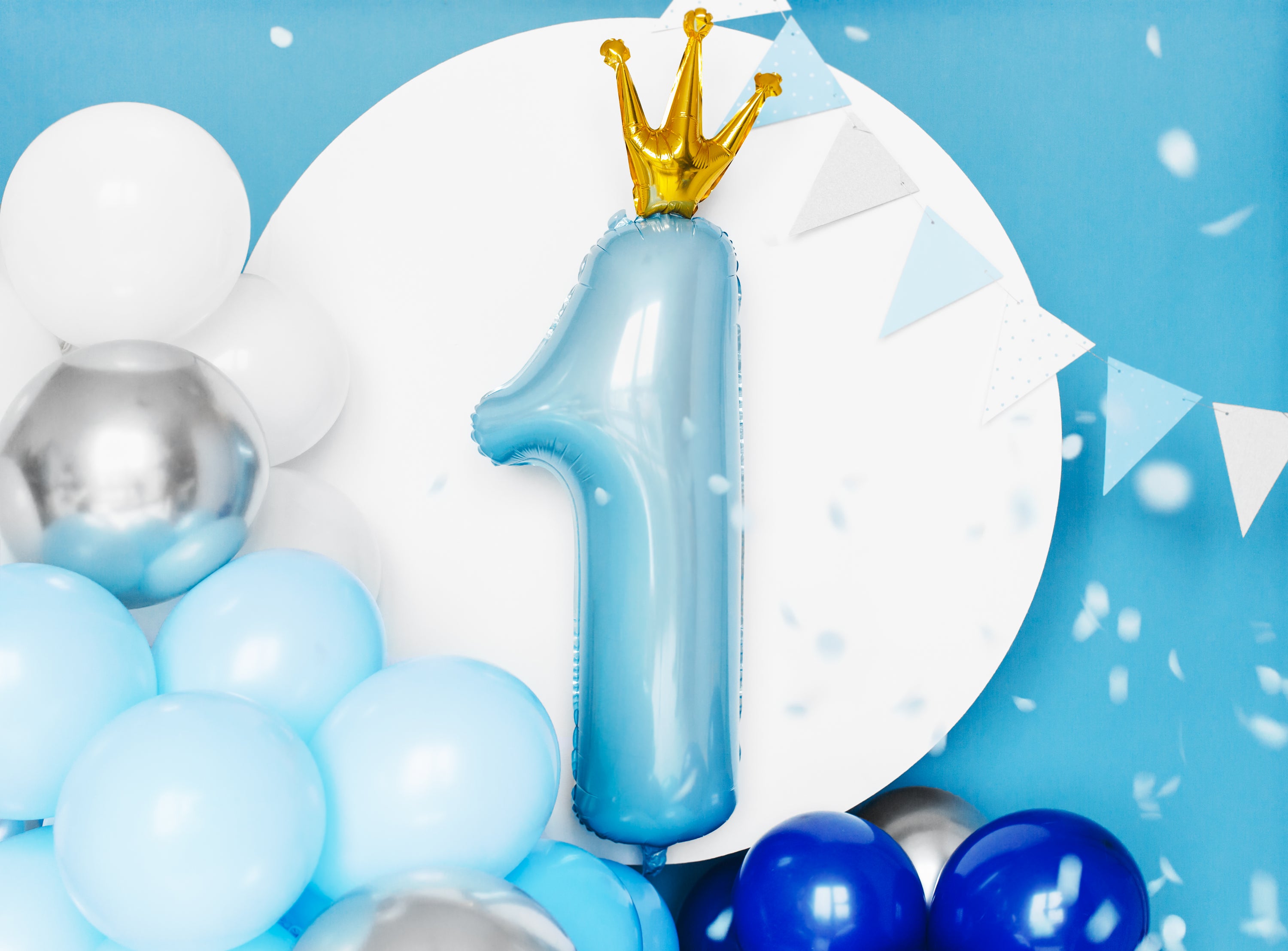 Party Deco Blue Crown Number 1 Foil_1