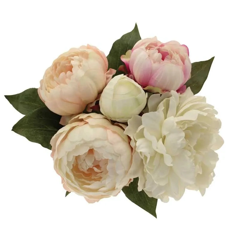 Cream & Pink Assorted Peony Bouquet